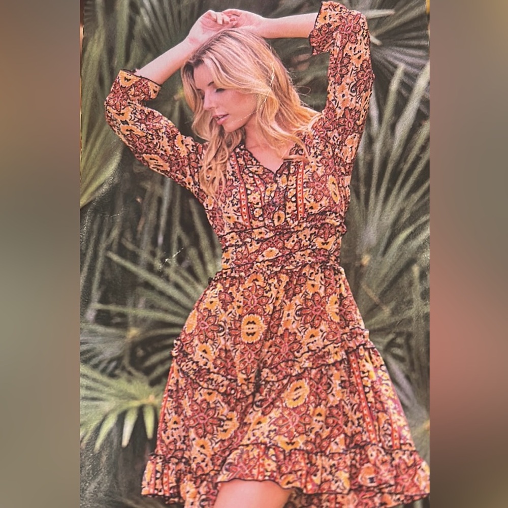 Cienna Floral Bohemian Dress - Multicolor